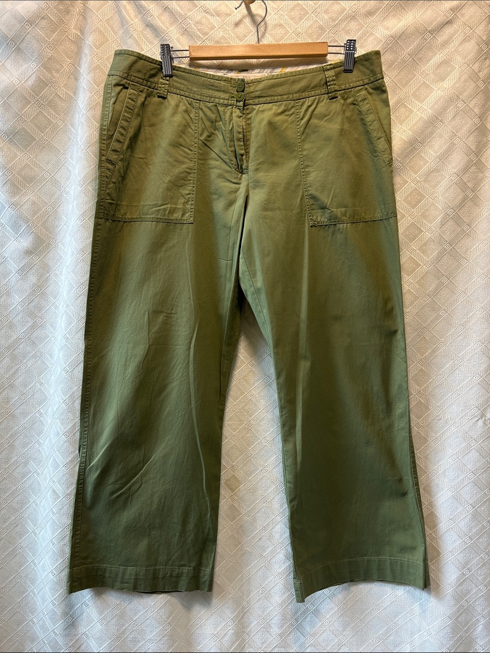 J. Crew Size 14 Women’s Wide Leg Chino Pants Light Green City Fit